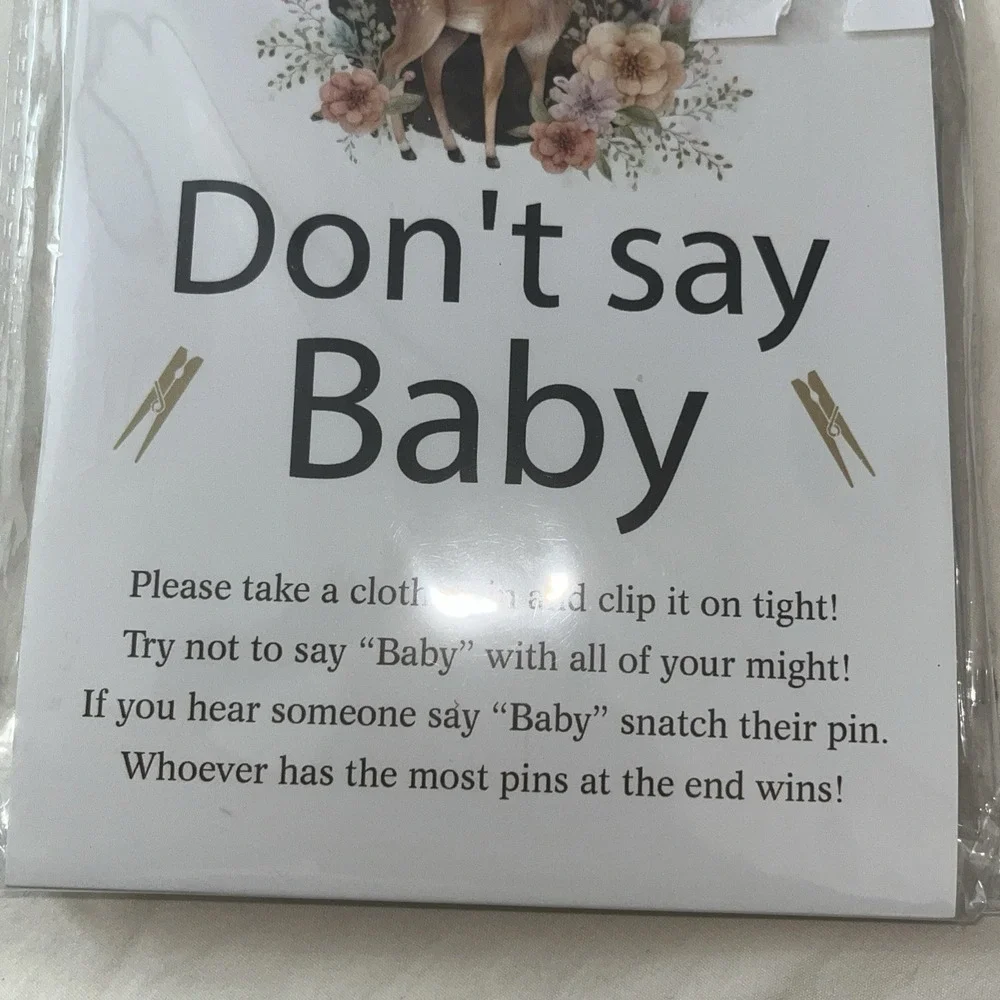 Brand New Pregnant Game Cute Baby Clothespin Don't Say Baby Game For Baby Shower